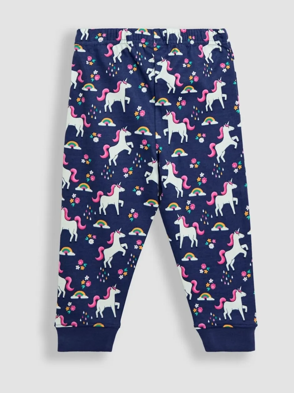 Nachtkleding En Pyjama's|Pyjama's|Jojo Maman Bébé - Print Glow In The Dark Jersey Pyjamas Paars met eenhoornprint