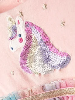 Gelegenheidskleding|Jurken*Jojo Maman Bébé - feestjurk met tule-applicatie Paars met eenhoornprint
