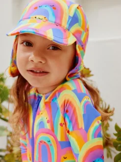 Mutsjes En Antikrabwantjes|Mutsen, Handschoenen En Sjaals*Next - Legionnairezwemhoed (3 mnd-10 jr) Paars met regenboog