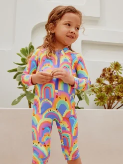 Badkleding*Next Paars met regenboog - Zonbeschermend badpak met lange pijpen (3 mnd-7 jr)