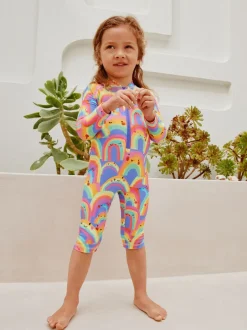 Badkleding*Next Paars met regenboog - Zonbeschermend badpak met lange pijpen (3 mnd-7 jr)