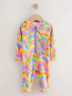 Badkleding*Next Paars met regenboog - Zonbeschermend badpak met lange pijpen (3 mnd-7 jr)