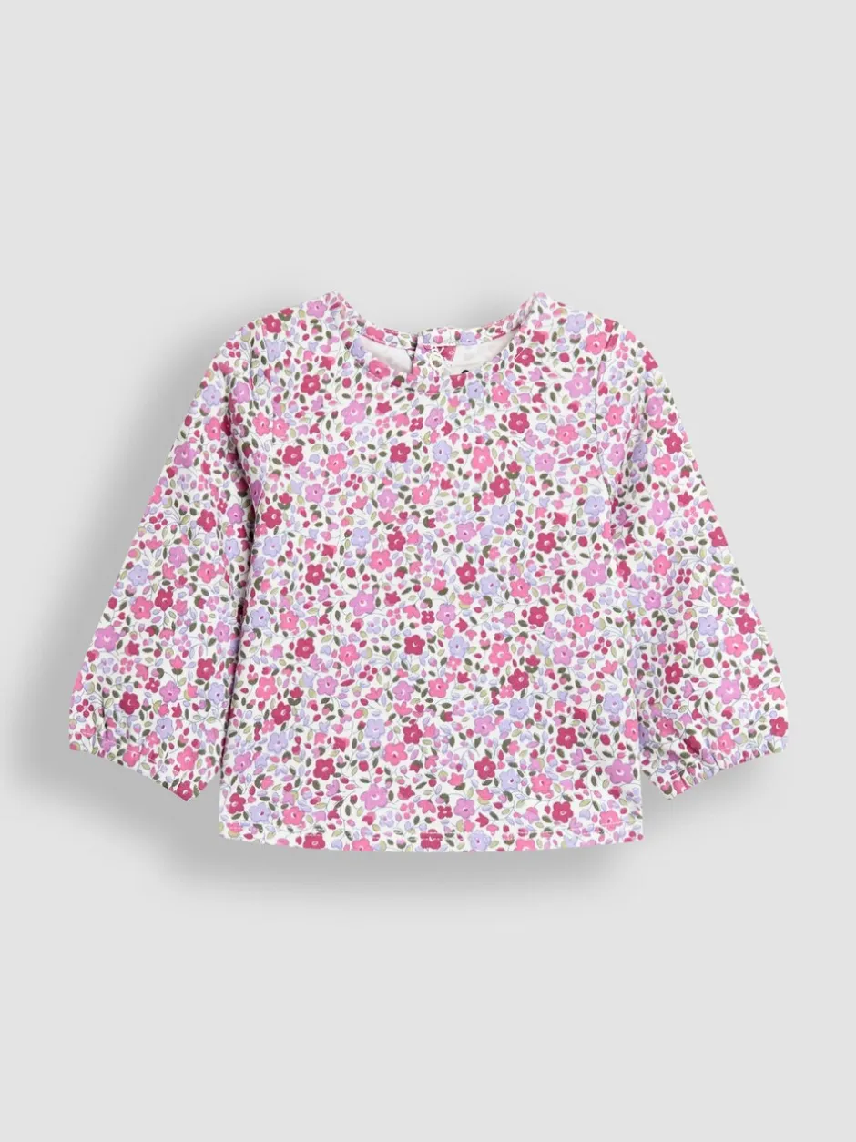 Jumpsuits En Playsuits*Jojo Maman Bébé - Appliqué Velour Dungarees & Top Set Paars met vlinderprint