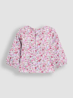 Jumpsuits En Playsuits*Jojo Maman Bébé - Appliqué Velour Dungarees & Top Set Paars met vlinderprint