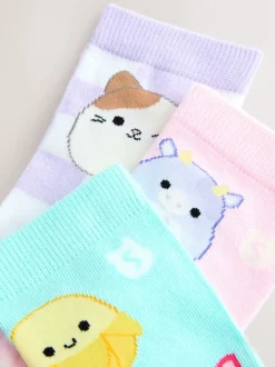 Sokken En Panty's|Next Paars/aqua - Cotton Rich Squishmallows Ankle Socks 3 Pack