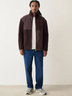 Jassen En Jacks|Sweaters En Hoody´S*Next - Cord Block Zip Through Funnel Fleece Paarsblauw