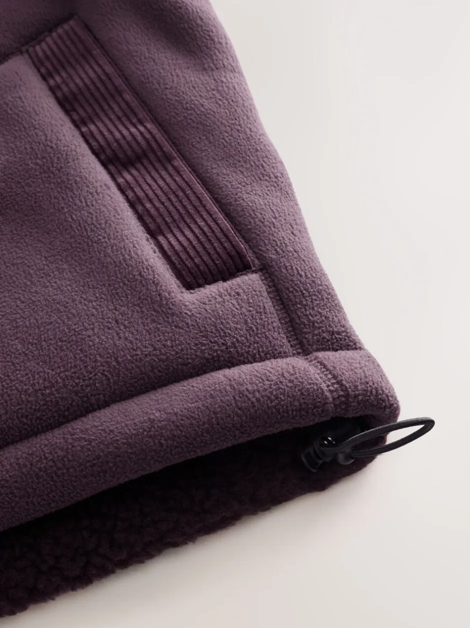 Jassen En Jacks|Sweaters En Hoody´S*Next - Cord Block Zip Through Funnel Fleece Paarsblauw