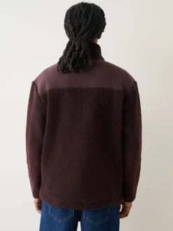 Jassen En Jacks|Sweaters En Hoody´S*Next - Cord Block Zip Through Funnel Fleece Paarsblauw