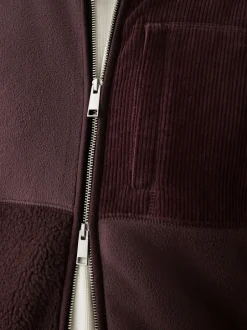 Jassen En Jacks|Sweaters En Hoody´S*Next - Cord Block Zip Through Funnel Fleece Paarsblauw