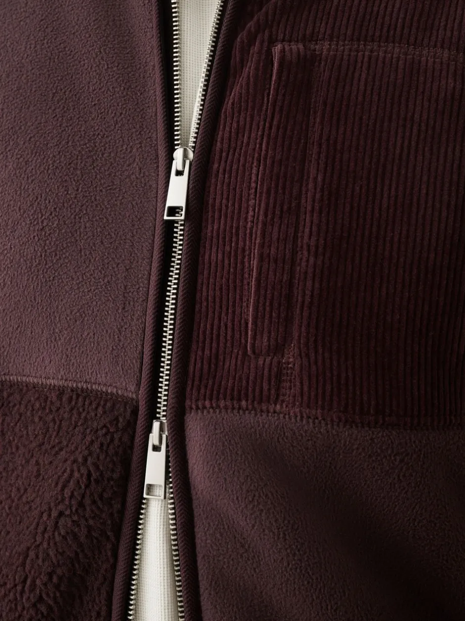 Jassen En Jacks|Sweaters En Hoody´S*Next - Cord Block Zip Through Funnel Fleece Paarsblauw