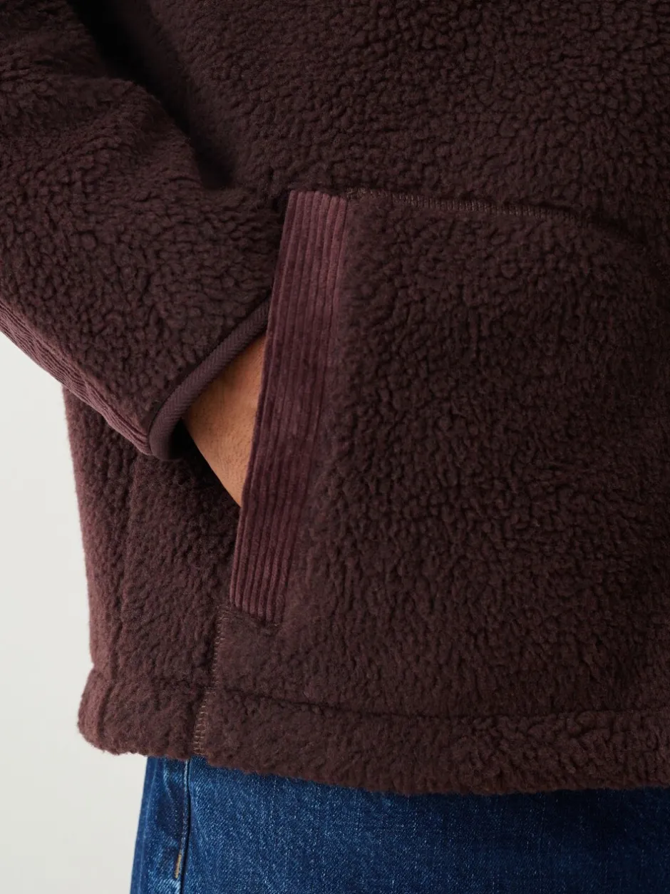 Jassen En Jacks|Sweaters En Hoody´S*Next - Cord Block Zip Through Funnel Fleece Paarsblauw