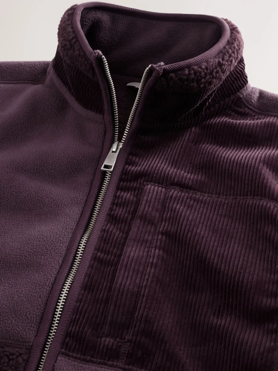 Jassen En Jacks|Sweaters En Hoody´S*Next - Cord Block Zip Through Funnel Fleece Paarsblauw