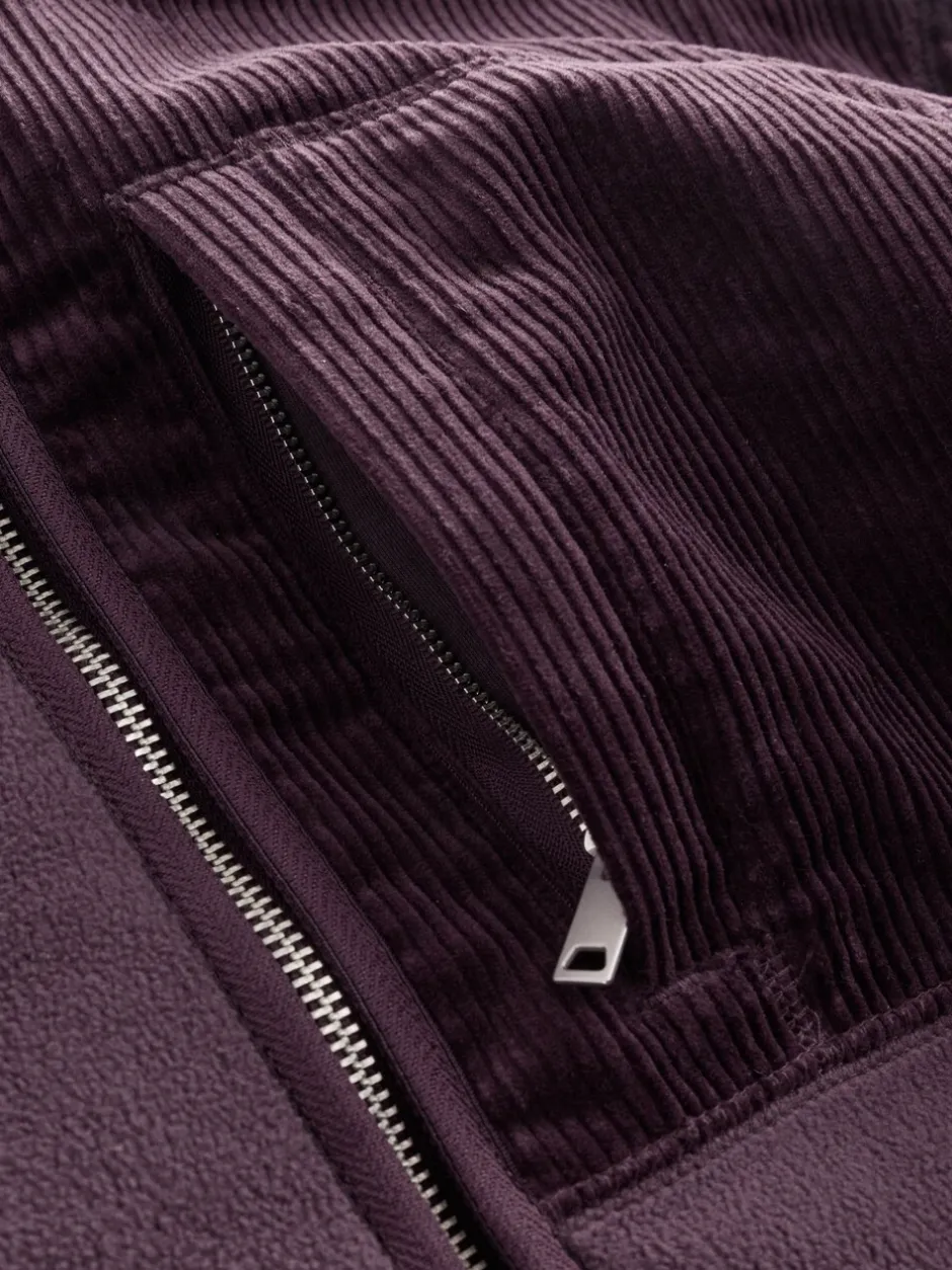 Jassen En Jacks|Sweaters En Hoody´S*Next - Cord Block Zip Through Funnel Fleece Paarsblauw