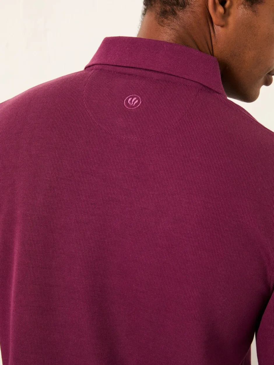Poloshirts|T-Shirts En Hemden*Fat Face - FatFace Long Sleeve Ribbed Polo Paarsblauw