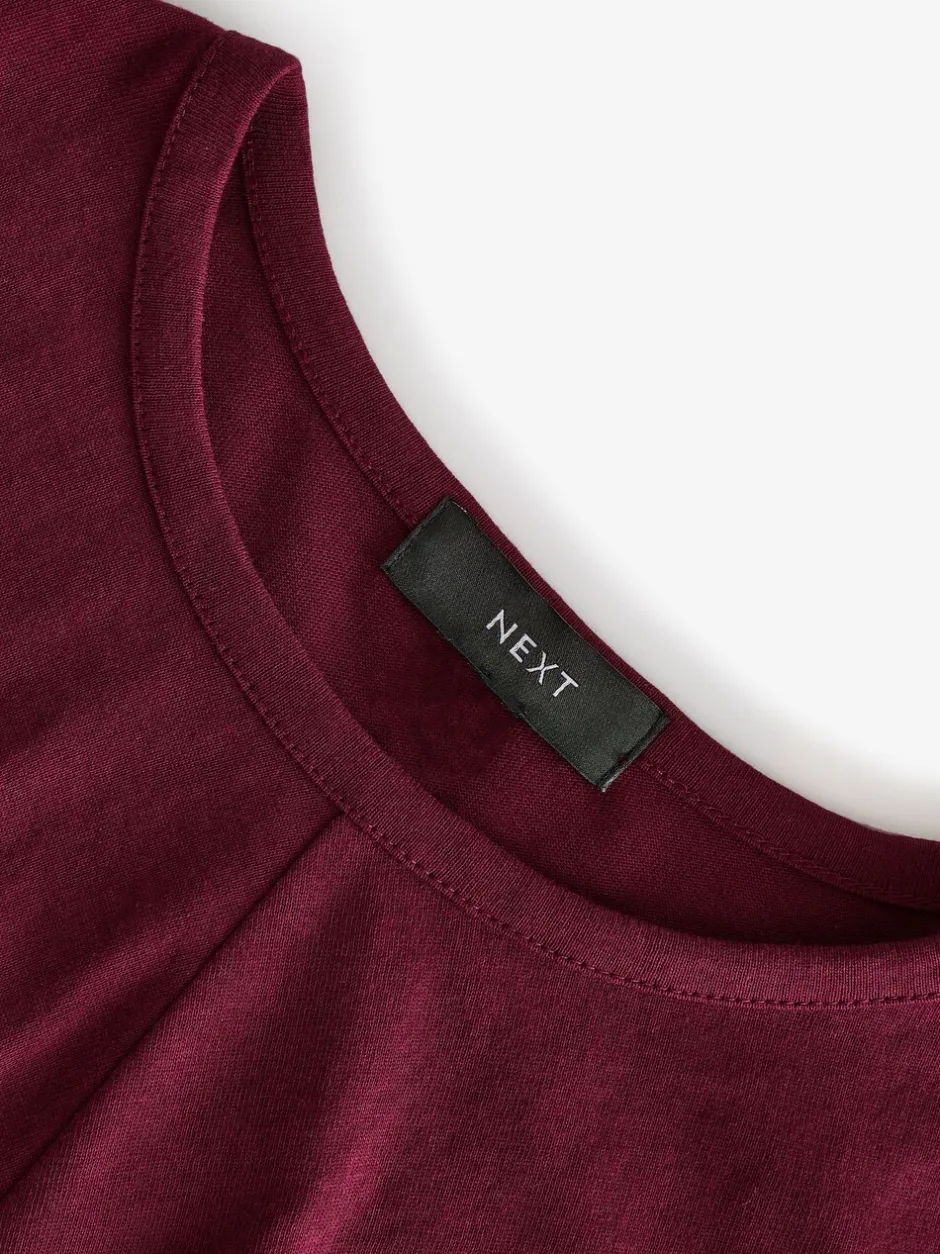 Jurken|Next - Zomerse T-shirtjurk met draai en korte mouwen Paarsblauw