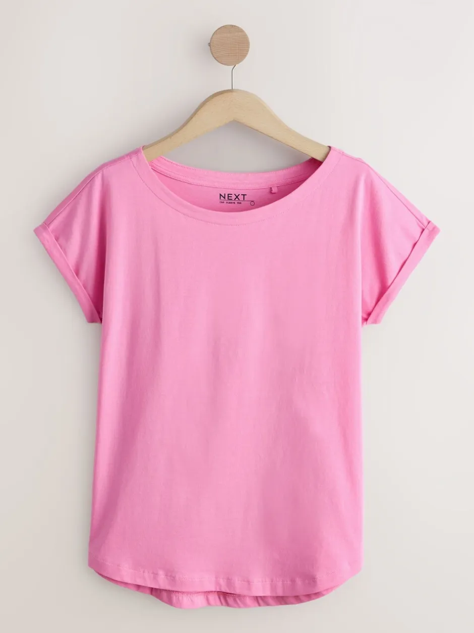 Tops En T-Shirts|Next - Set van 5 T-shirts met kapmouwtjes Paars/blauw/botergeel/roze/wit
