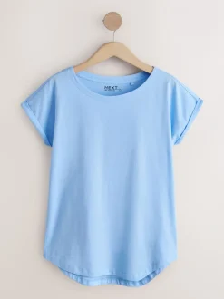 Tops En T-Shirts|Next - Set van 5 T-shirts met kapmouwtjes Paars/blauw/botergeel/roze/wit