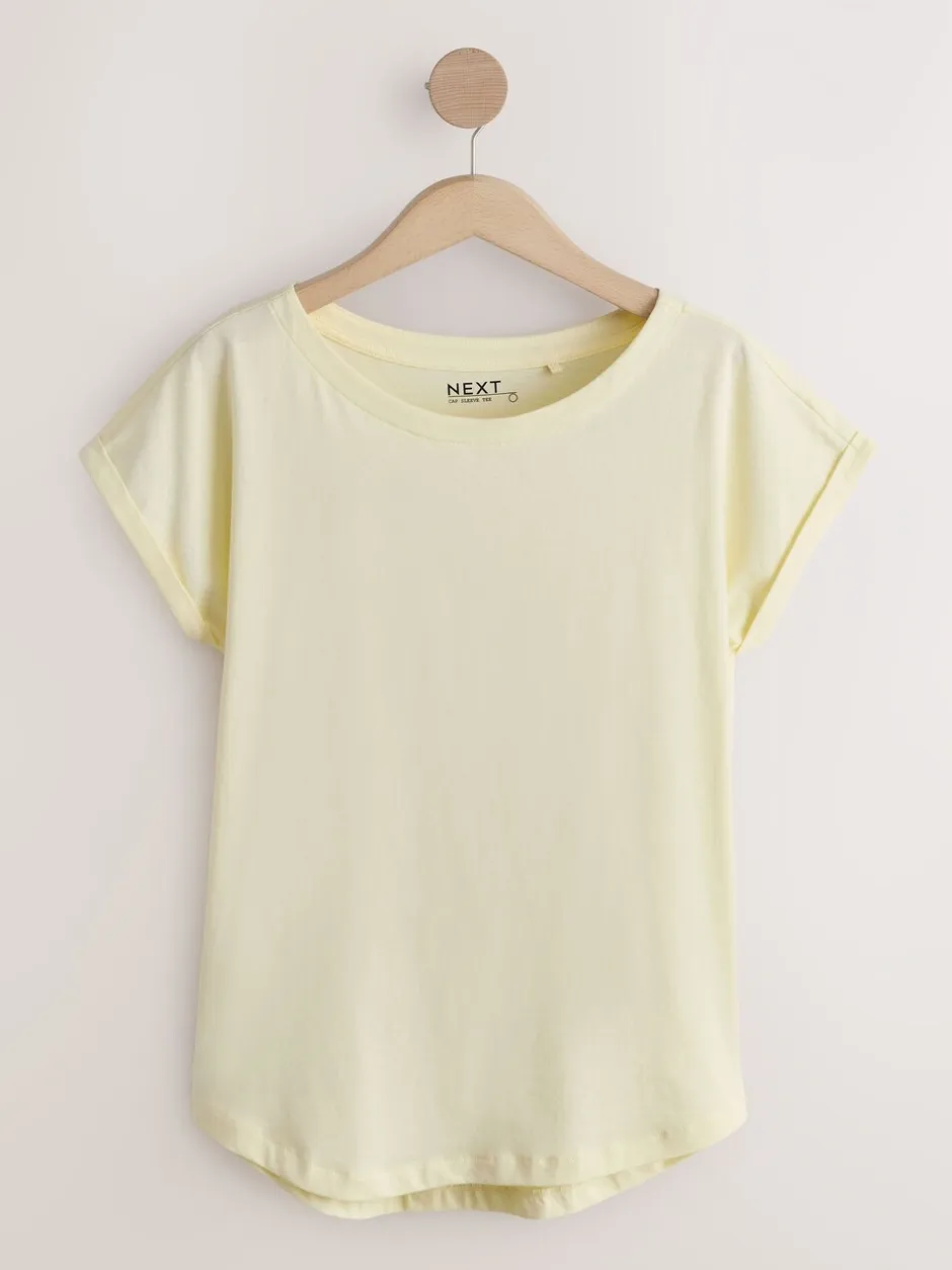 Tops En T-Shirts|Next - Set van 5 T-shirts met kapmouwtjes Paars/blauw/botergeel/roze/wit