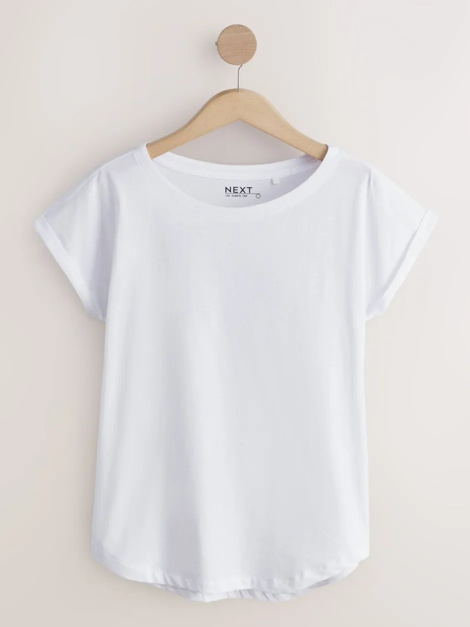Tops En T-Shirts|Next - Set van 5 T-shirts met kapmouwtjes Paars/blauw/botergeel/roze/wit