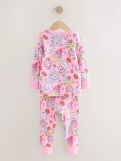 Multipacks|Nachtkleding En Pyjama's|Next - Verpakking van 3 knusse pyjama's (9 mnd-10 jr) Paarse kattenprint