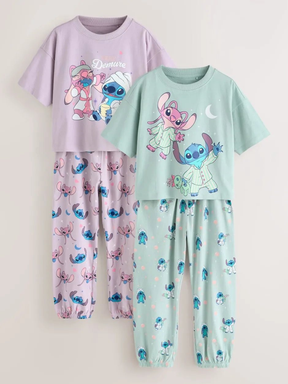 Nachtkleding En Pyjama's|Pyjama's|Next Paars/groen - Lilo & Stitch Joggers Pyjamas 2 Pack (3-16yrs)