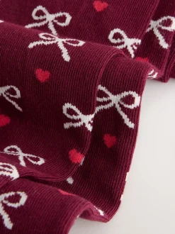 Sokken En Panty's*Next Paarsrood - Cotton Rich Bow Tights