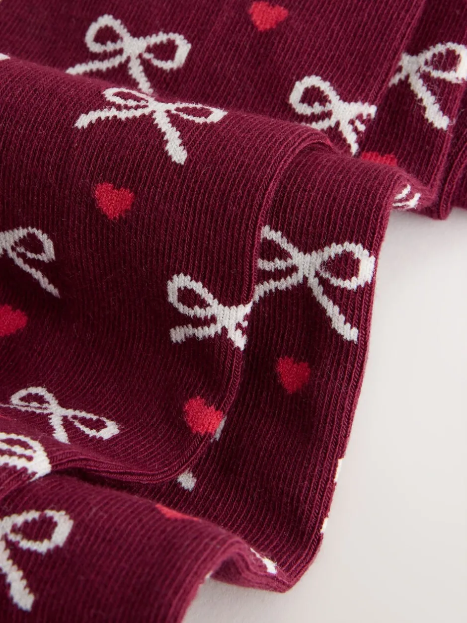 Sokken En Panty's*Next Paarsrood - Cotton Rich Bow Tights