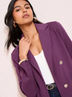 Kostuums En Werkkleding|Friends Like These - Edge To Edge Ponte maatgesneden blazer Paarsrood