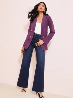 Kostuums En Werkkleding|Friends Like These - Edge To Edge Ponte maatgesneden blazer Paarsrood