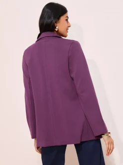 Kostuums En Werkkleding|Friends Like These - Edge To Edge Ponte maatgesneden blazer Paarsrood