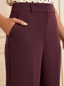 Kostuums En Werkkleding|Love & Roses Paarsrood - broek met wijde pijpen