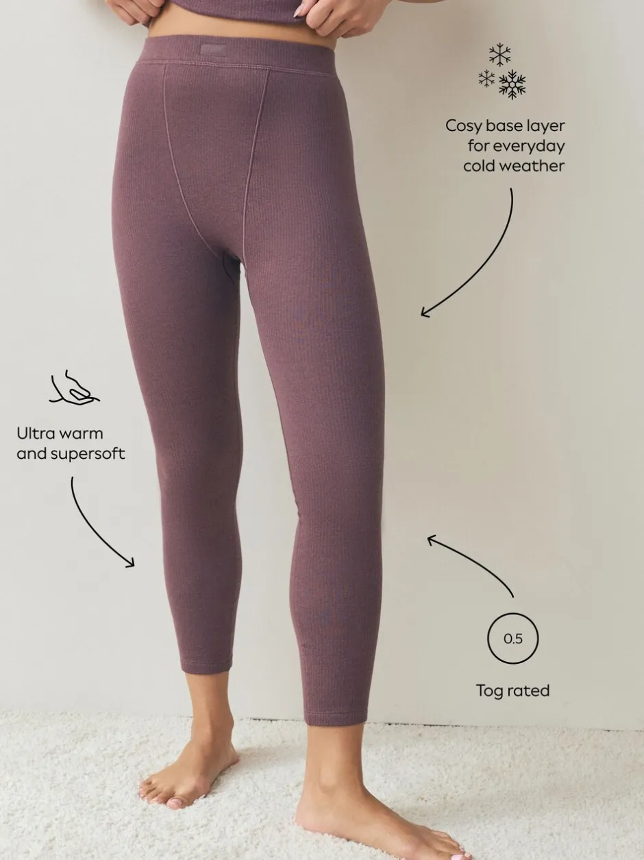 Alle Nacht- En Loungekleding*Next - Thermal Maximum Warmth Cosy Ribbed Legging Paarsrood