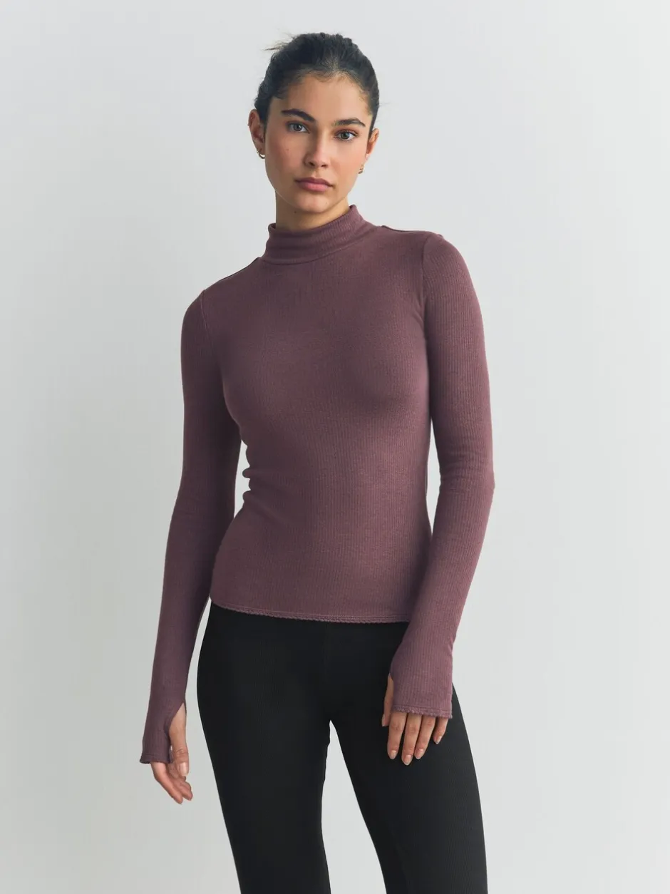 Alle Nacht- En Loungekleding*Next - Thermal Maximum Warmth Cosy Ribbed Roll Neck Top Paarsrood
