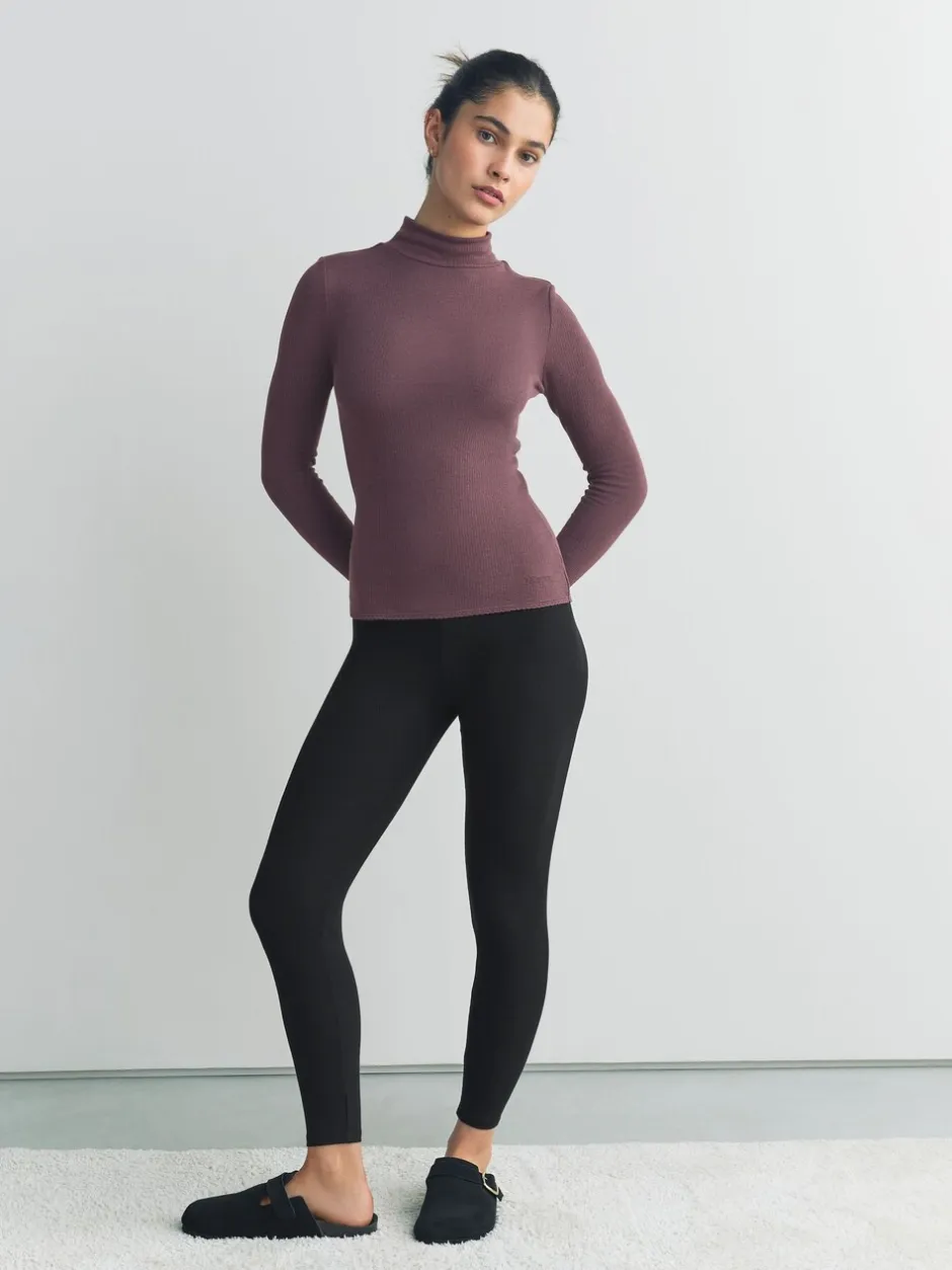 Alle Nacht- En Loungekleding*Next - Thermal Maximum Warmth Cosy Ribbed Roll Neck Top Paarsrood