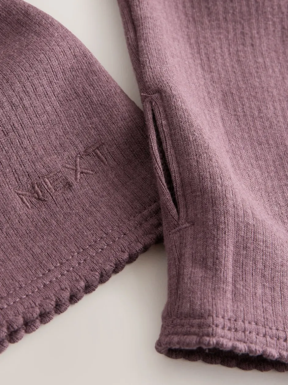 Alle Nacht- En Loungekleding*Next - Thermal Maximum Warmth Cosy Ribbed Roll Neck Top Paarsrood