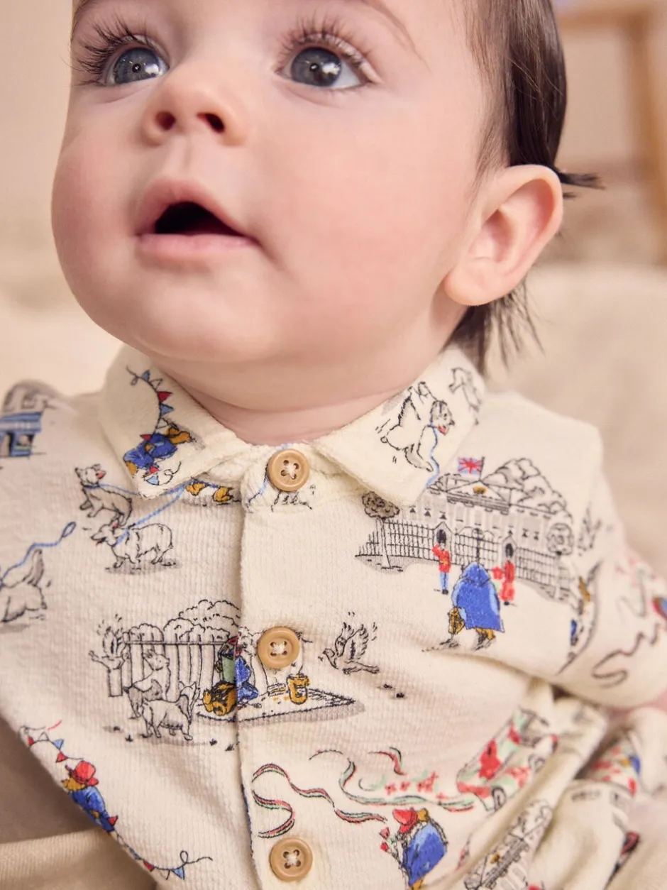 Rompertjes En Tuinbroeken*Next - 100% katoenen Cath Kidston rompertje Paddington Bear Baby met kraagje