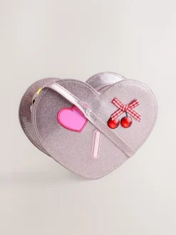 Tassen|Next Pale Pink/ Metallic - Gem Heart Initial Bag