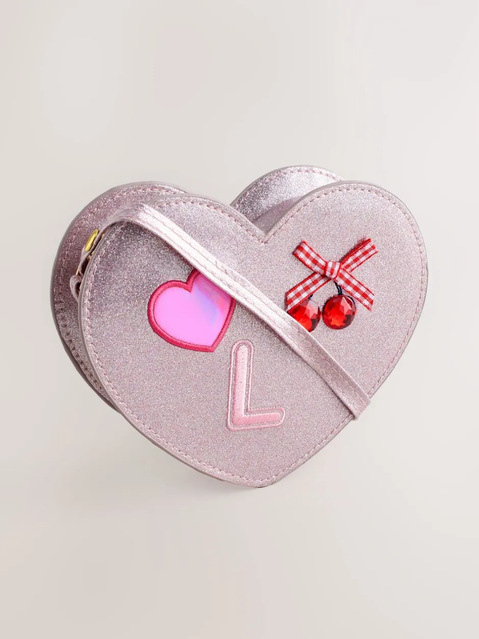 Tassen|Next Pale Pink/ Metallic - Gem Heart Initial Bag