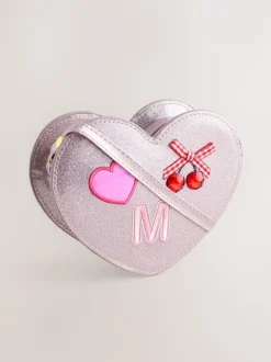 Tassen|Next Pale Pink/ Metallic - Gem Heart Initial Bag
