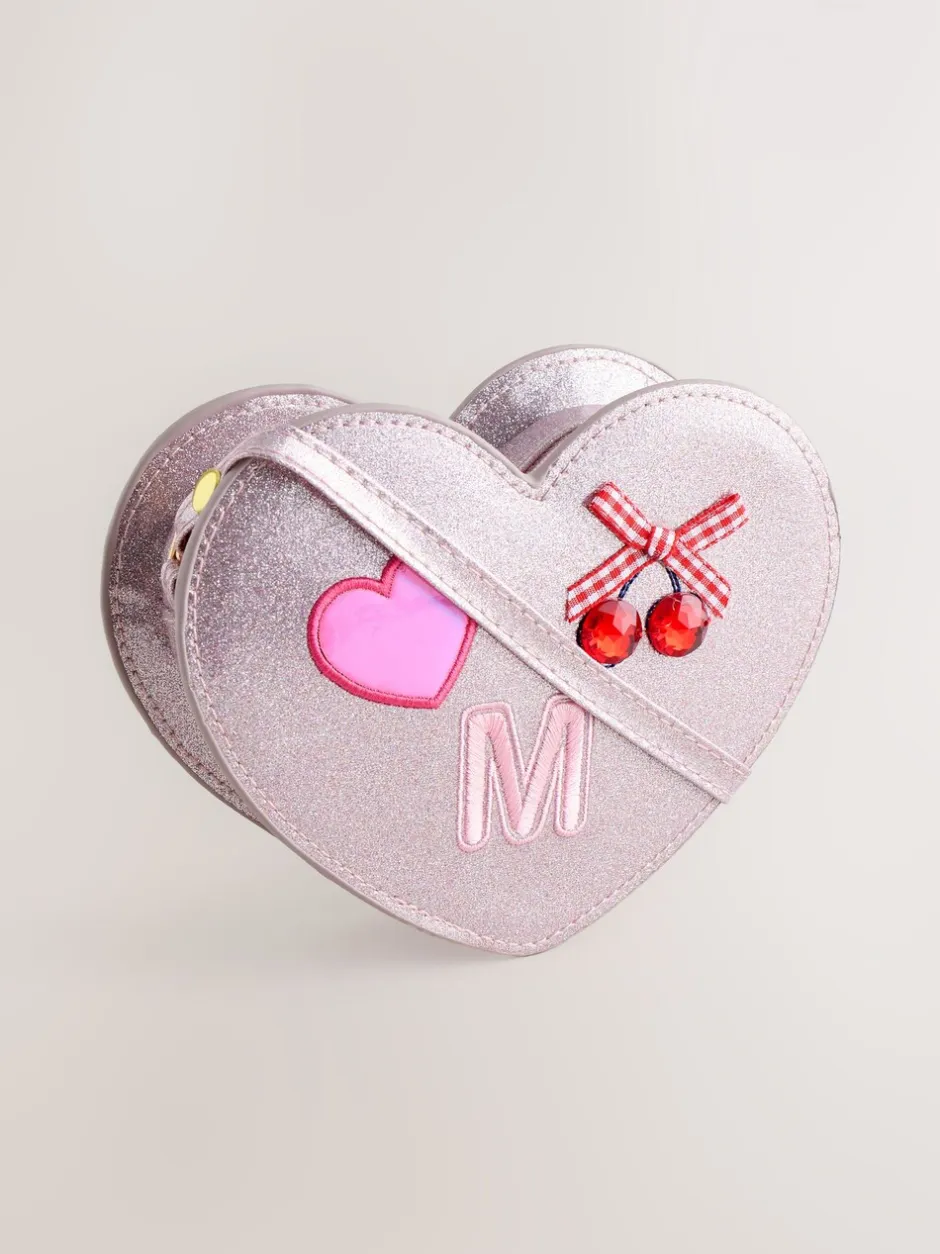 Tassen|Next Pale Pink/ Metallic - Gem Heart Initial Bag