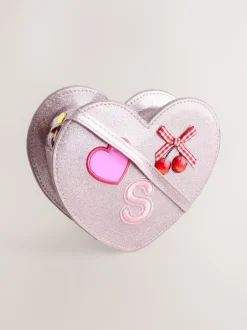 Tassen|Next Pale Pink/ Metallic - Gem Heart Initial Bag