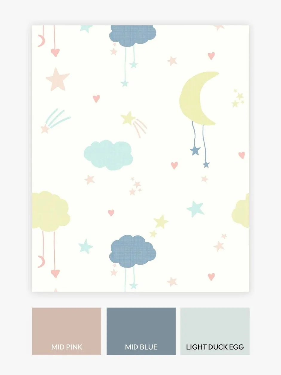 Behang|Next Paste The Wall - Behang met maan en sterren 10M Pastel