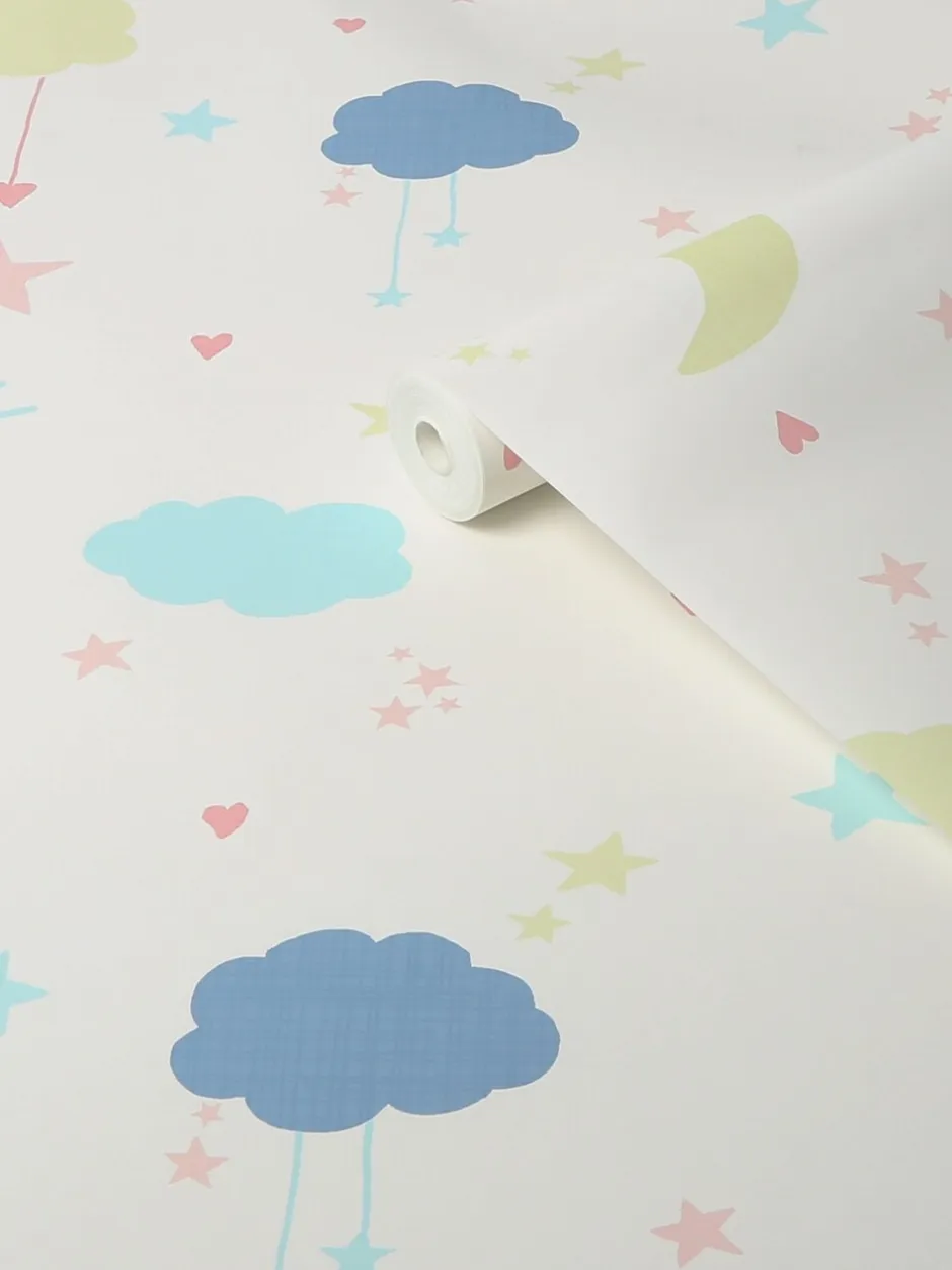 Behang|Next Paste The Wall - Behang met maan en sterren 10M Pastel