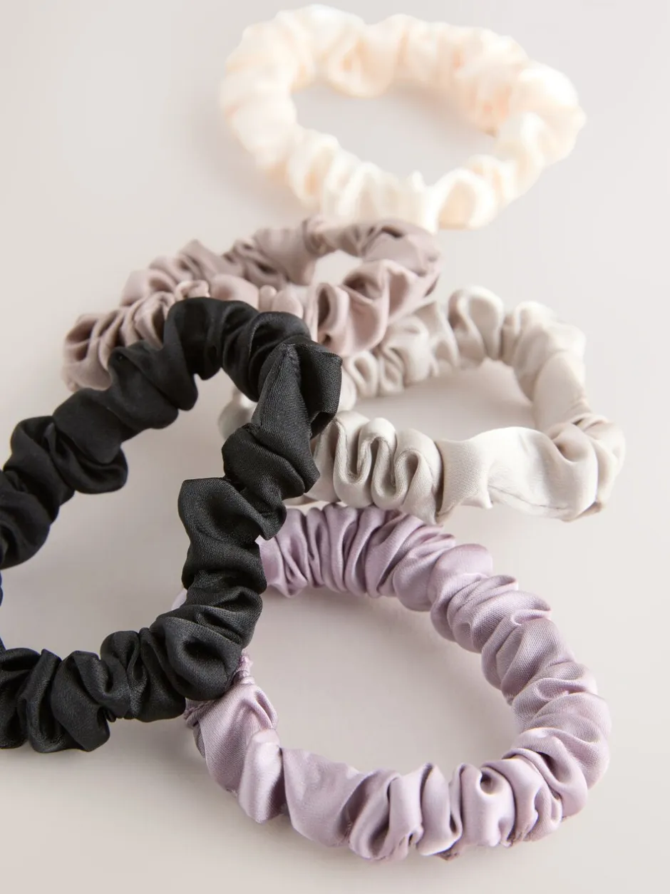 Mutsen, Handschoenen En Sjaals|Haaraccessoires|Next - Set van 5 scrunchies Pastel