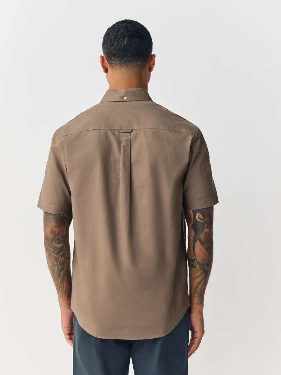 Shirts*Next Pastel geel naturel - Normale Pasvorm - Oxford-overhemd met korte mouwen