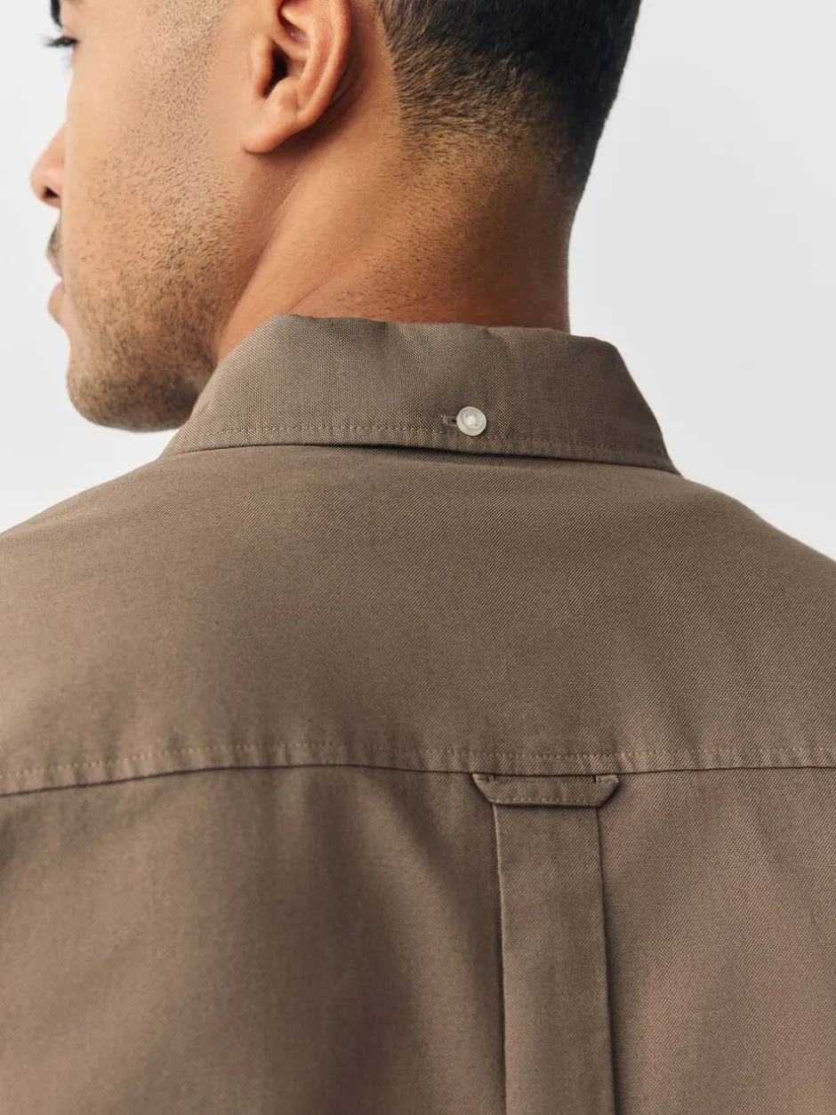 Shirts*Next Pastel geel naturel - Normale Pasvorm - Oxford-overhemd met korte mouwen