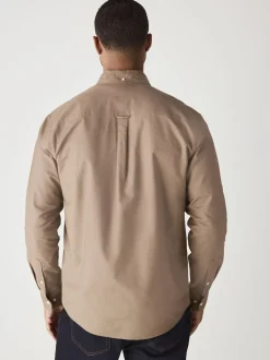 Formele Overhemden|Shirts*Next Pastel geel naturel - Normale Pasvorm - Oxford-hemd met lange mouwen