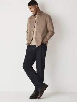 Formele Overhemden|Shirts*Next Pastel geel naturel - Normale Pasvorm - Oxford-hemd met lange mouwen