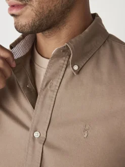 Formele Overhemden|Shirts*Next Pastel geel naturel - Normale Pasvorm - Oxford-hemd met lange mouwen