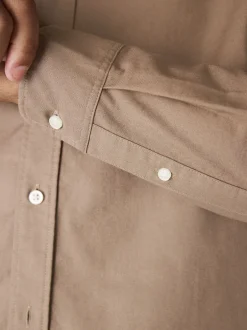 Formele Overhemden|Shirts*Next Pastel geel naturel - Normale Pasvorm - Oxford-hemd met lange mouwen